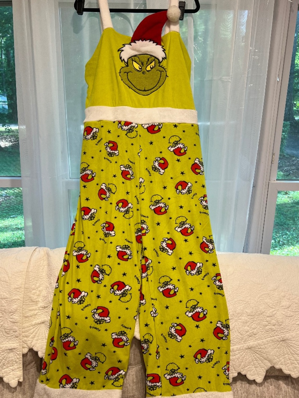 2024 The Grinch Movie Sleeveless Grinch jumpsuit - one-piece pajama set
